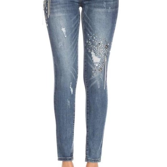 Diamond Blue Skinny Jeans - Picture 3 of 6